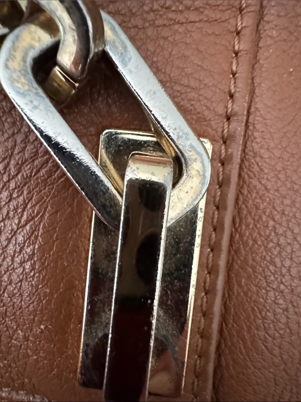 Michael Kors Cognac Pebbled Leather Bag with Gold Hardware